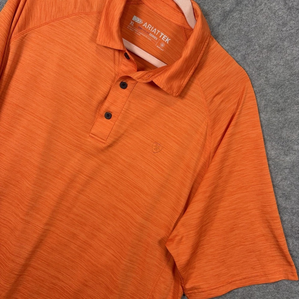 AriatTEK Heat Series Polo Shirt Mens XL Orange Short Sleeve Performance
